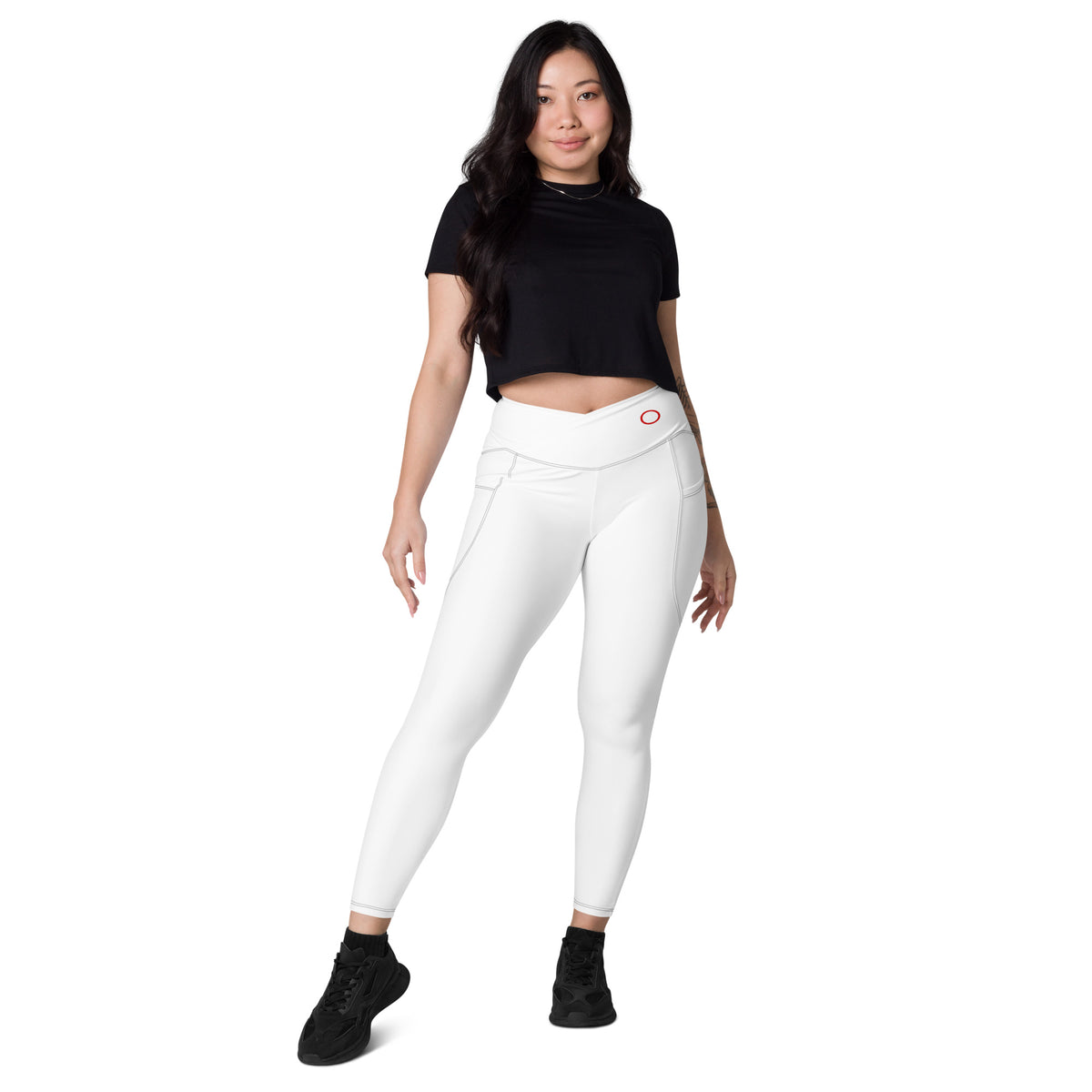 Leggings a vita incrociata con tasche