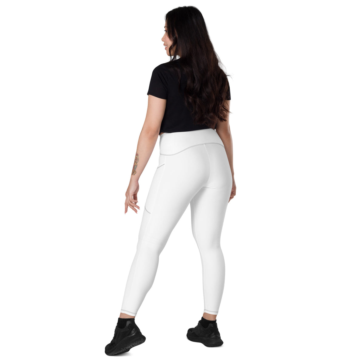 Leggings a vita incrociata con tasche