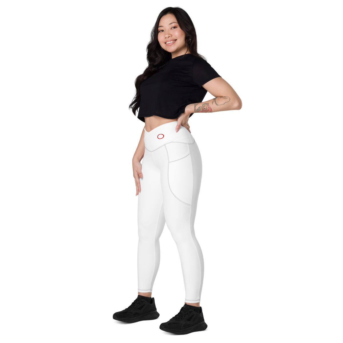 Leggings a vita incrociata con tasche