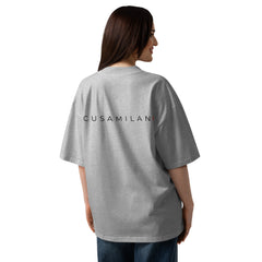 T-shirt organica oversize con collo alto