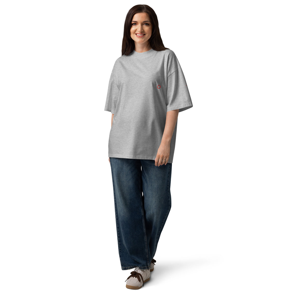 T-shirt organica oversize con collo alto