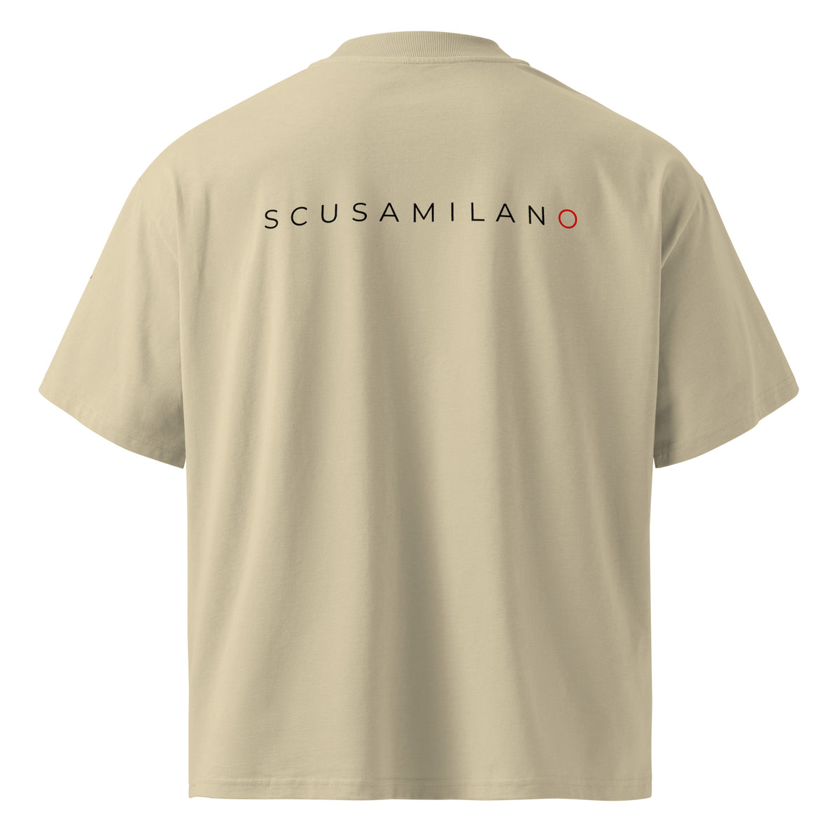 T-shirt organica oversize con collo alto