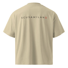 T-shirt organica oversize con collo alto