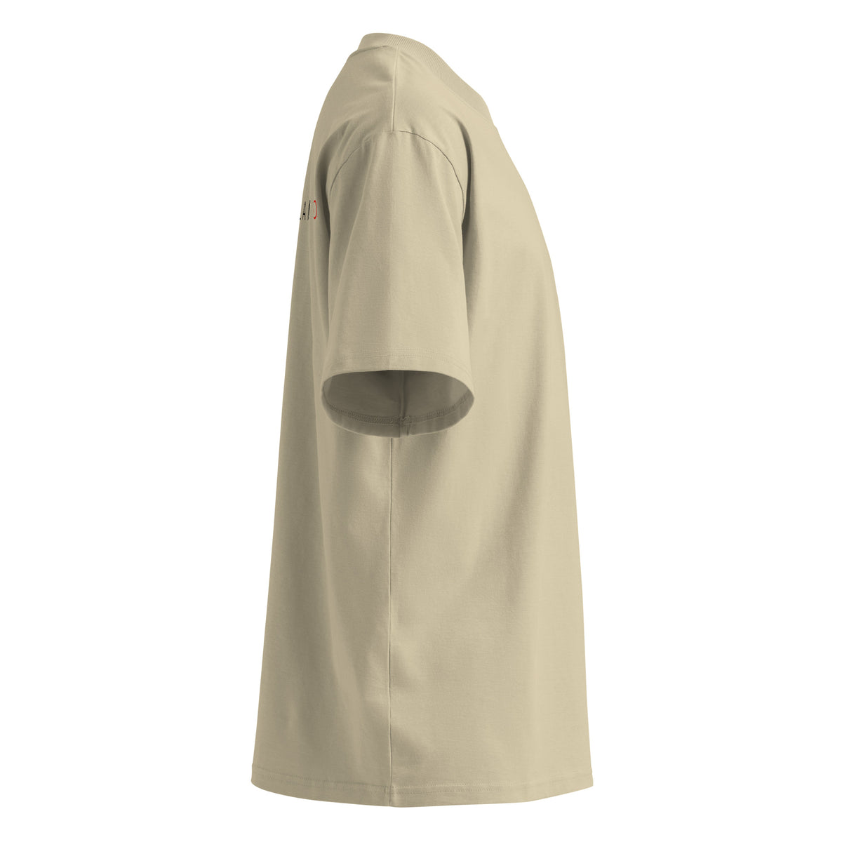 T-shirt organica oversize con collo alto