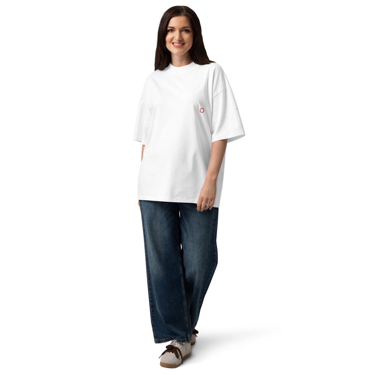 T-shirt organica oversize con collo alto