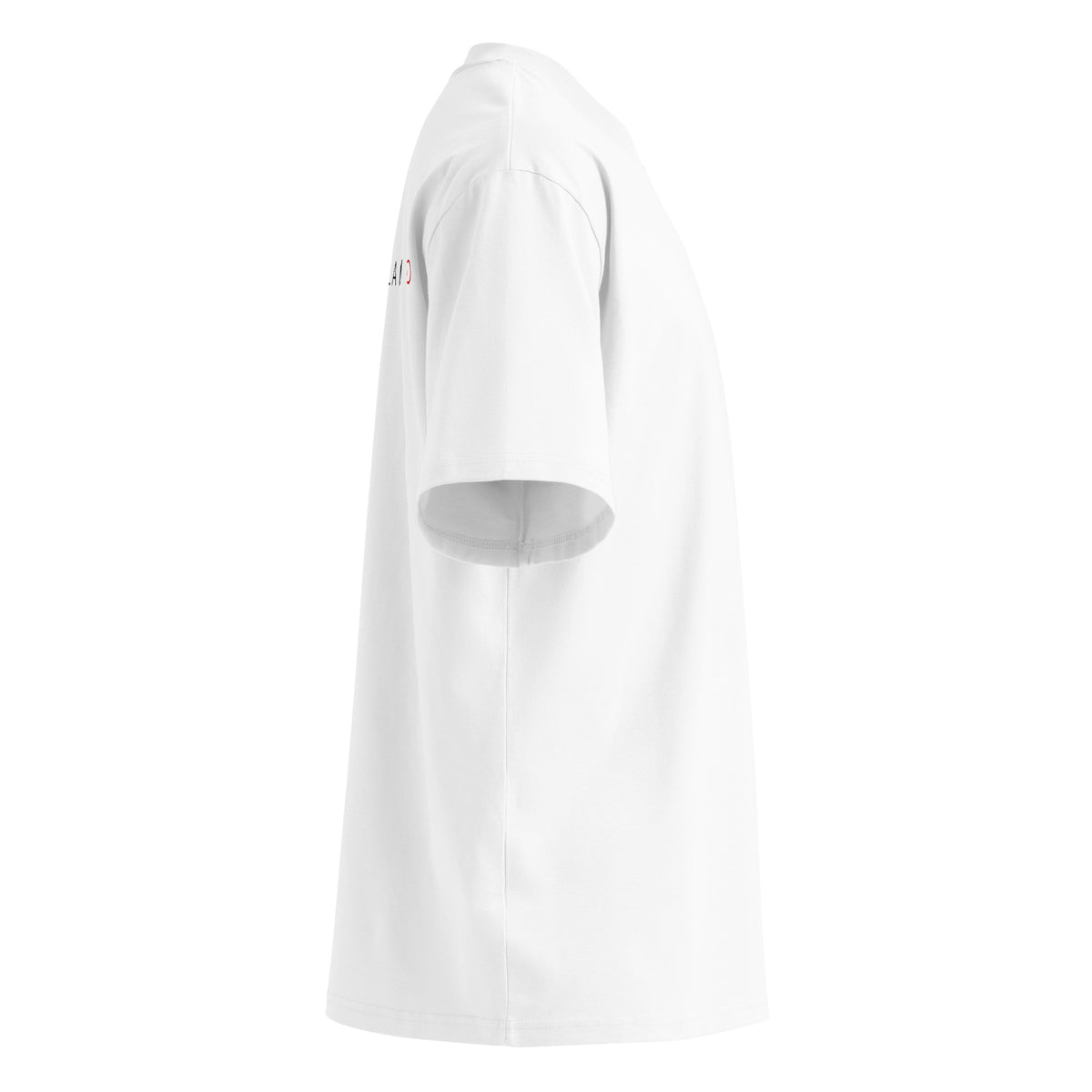 T-shirt organica oversize con collo alto